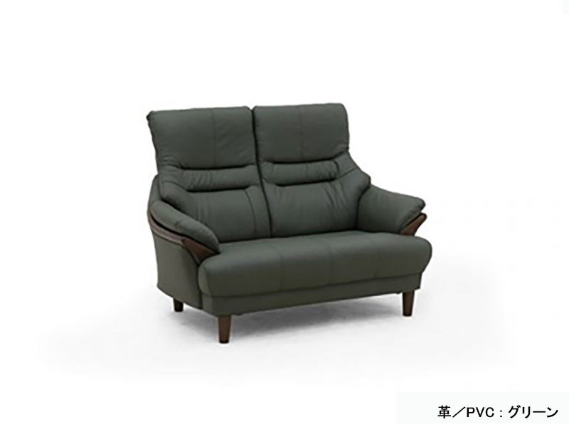 グレース 革／PVC 2人掛けソファ