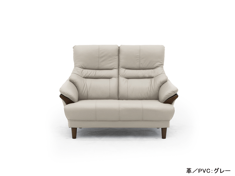 グレース 革／PVC 2人掛けソファ