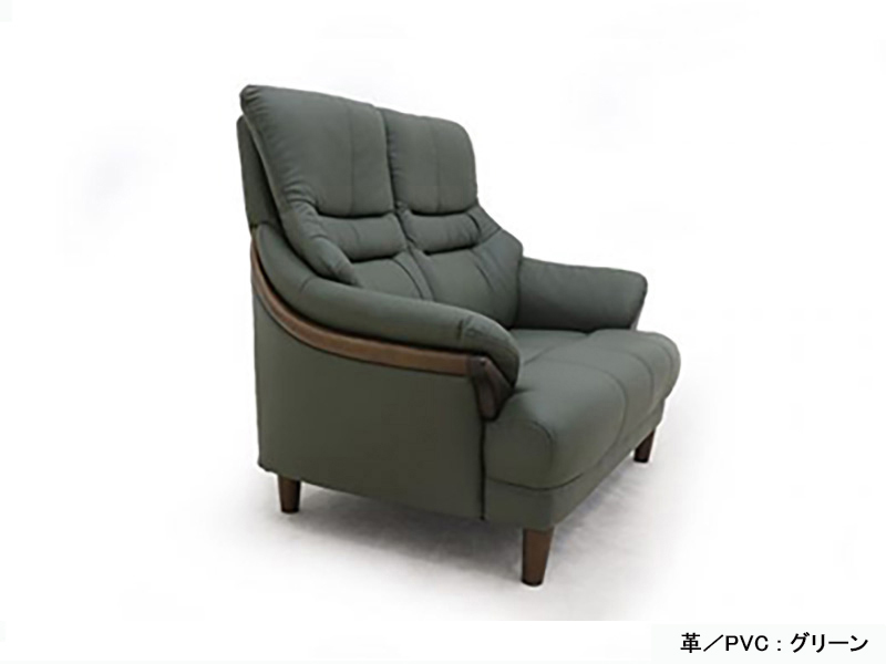 グレース 革／PVC 2人掛けソファ