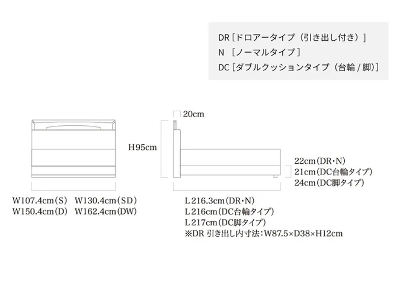 ヴェイル N ベッドフレーム ダブル
