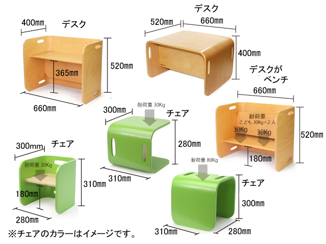 コロコロチェア＆デスク3点セット