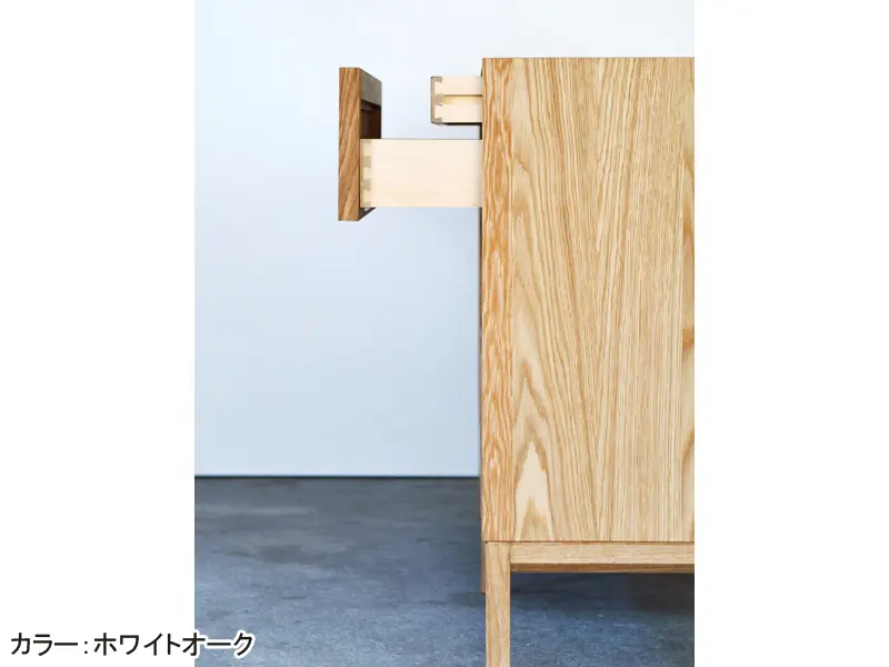 ラフ 160 リビングキャビネット（2ドア+3引出 木脚）