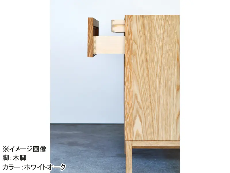 ラフ 160 リビングキャビネット(2ドア+3引出 鉄脚)