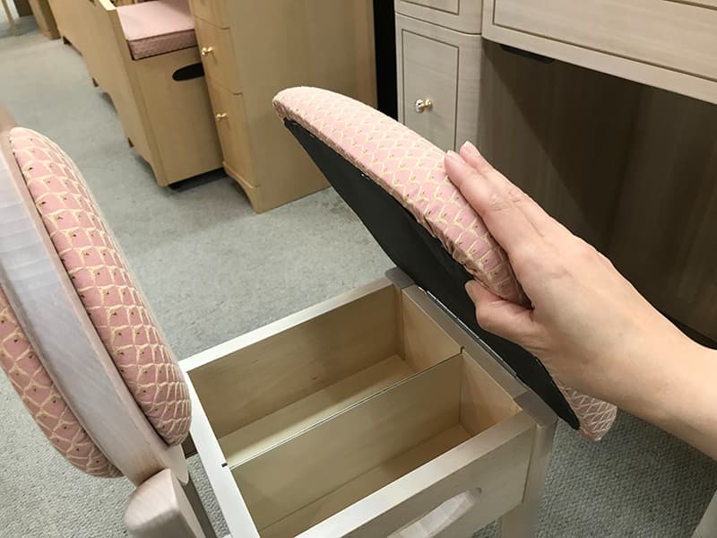 フローラル 一面鏡 ドレッサー(スツール付)