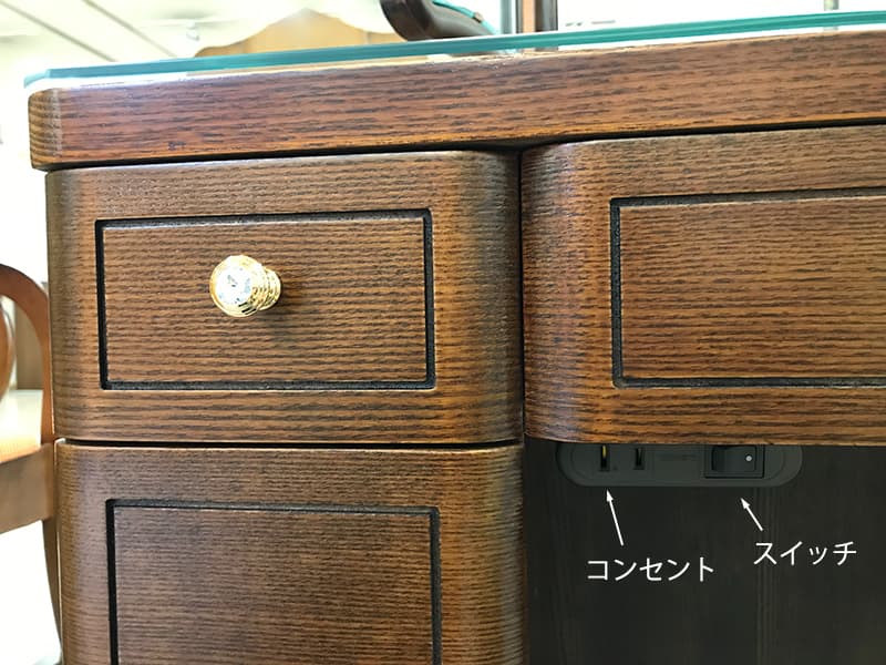 フローラル 三面鏡 ドレッサー(スツール付)
