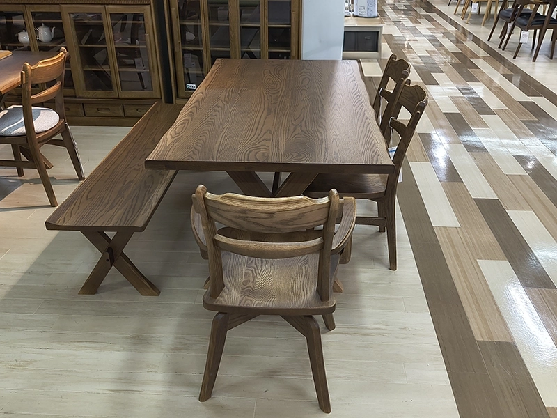 キオリ 165ダイニング（RGO）5点セット（テーブル+チェア＋回転アームチェア＋ベンチ）